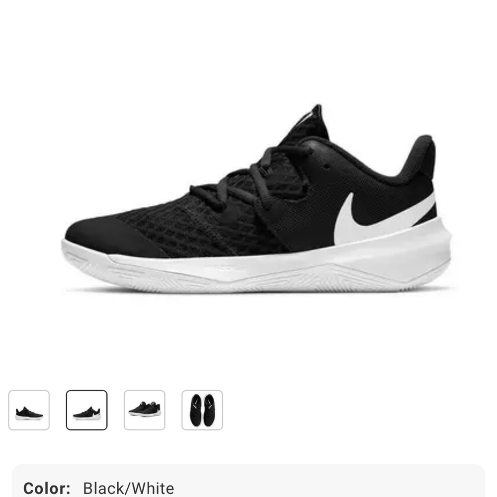 Size 7.5 women’s Nike Zoom high speed court shoes black/white